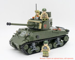 M4 Tank Sherman US ARMY Tank World war II WW 2 building brick set Olive ... - £24.17 GBP