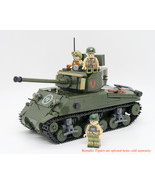 M4 Tank Sherman US ARMY Tank World war II WW 2 building brick set Olive ... - $41.14 CAD