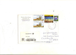 Nurnberg Germany Stamps On Envelope Buildings &amp; Flower 55 75 Ballonblume - £3.12 GBP
