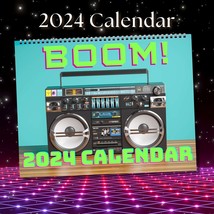 Boombox Calendar 2024 | Retro Wall Art Vintage Radio Decor | Speaker Cassette Ta - £27.06 GBP