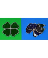 Stained Glass/Suncatcher - Heart Shape Design and Four-Leaf Clover - $19.80