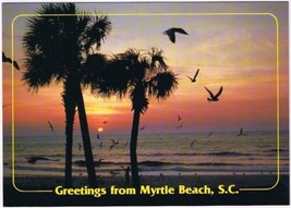 Postcard Sunrise Greetings From Myrtle Beach South Carolina - £2.37 GBP
