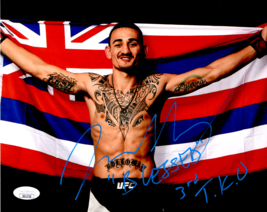 Max Holloway Signed UFC 8x10 Photo COA JSA Blessed Flag Autographed McGregor - £107.09 GBP