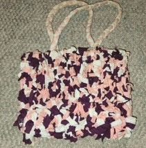 Funky Handmade Tie Rag Purse Red Pink White Va Tech Colors - $11.99