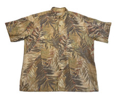 Norm Thompson Hawaiian Shirt Made in USA Mens 2XL Tropical Leaves Cotton Lawn  - £18.32 GBP