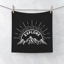 EXPLORE Mountainscape Face Towel, Soft Polyester &amp; Cotton Printed Hand T... - £12.31 GBP