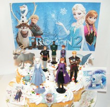 Disney Frozen 2 Movie Cake Toppers 13 Set 10 Figures Elsa Anna New Characters - £12.61 GBP