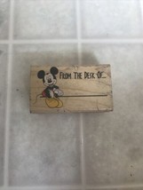 Rubber Stampede From Desk of Mickey Mouse Wood Rubber Stamp Disney A1716E - $21.49