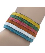 Rainbow Beaded Stretch Bracelet Bohemian Multi Color Bugle Beach Colorfu... - £7.72 GBP