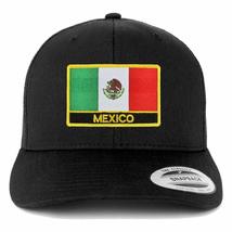 Trendy Apparel Shop Flexfit XXL Mexico Flag Retro Trucker Mesh Cap - Black - £21.64 GBP