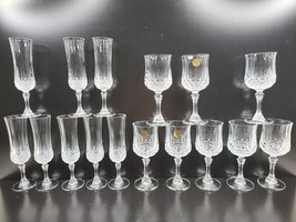 Cristal D&#39;Arques Longchamp (8) Fluted Champagne (8) Water Goblet Set Crystal Lot - £118.63 GBP