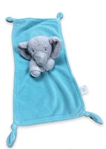 Carter’s Gray ELEPHANT Lovey Aqua Blue Security Blanket Rattle Pacifier Holder - £8.92 GBP