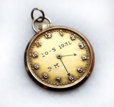 Unique Vintage 1930s Pocket Watch Pendant Clock Time Date Gold Filled Engraved - £74.90 GBP
