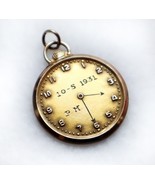 Unique Vintage 1930s Pocket Watch Pendant Clock Time Date Gold Filled En... - £73.88 GBP