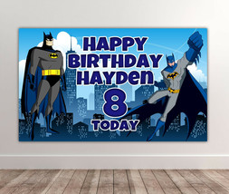 2 X BATMAN ANIMATED Personalised Birthday Backdrop - Batman Banner 40 x ... - $17.61