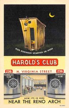 Harold&#39;s Club Casino Virginia Street Reno Nevada linen advertising postcard - £5.81 GBP