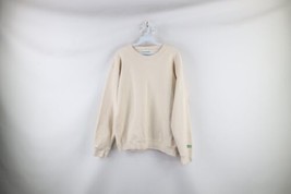 Vtg 90s Streetwear Mens Medium Distressed Blank Crewneck Sweatshirt Beige USA - £39.52 GBP