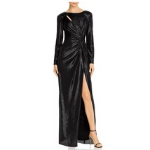 Aqua Womens 0 Black Twist Long Sleeve Side Slit Maxi Gown Dress NWT R86 - £106.74 GBP