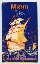 Columbia Spanish Restaurants Menu &amp; Postcard La Fonda Tampa Florida 1950&#39;s - £29.55 GBP
