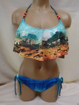 New Hobie Jr. 2 Pc Swimsuit Set Hanky Bikini Top/Bikini Bottom Desert Dweller M - $44.54