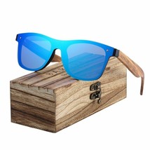 BARCUR Polarized Black Walnut Wood Sunglasses Men Square Women Sun Glasses - £21.34 GBP+