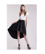 Womens Summer Short Sleeve Crop Top Ribbon Belted Asymmetrical Skirt 2 P... - $29.99