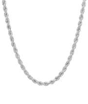 ADIRFINE 925 Solid Sterling Silver 4mm Diamond Cut Rope Chain - £76.63 GBP+