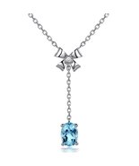 Fantastic Vintage Oval 14K White Gold Diamond Sky Blue Aquamarine Engage... - $705.51 CAD