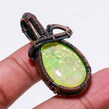 Australian Triplet Opal Wire Wrapped Handcrafted Copper Pendant 1.90&quot; SA 1666 - £3.98 GBP