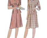 Vtg 1940s Simplicity Pattern 4983Misses Two Piece Dress w Dickey Size 14... - $27.67