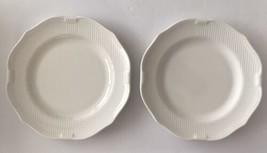 Vtg Villeroy &amp; Boch 8&quot; White Ridged Salad Dessert Plates Set of 2 Luxembourg - £22.72 GBP