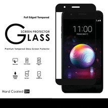 BLACK Edged Sides Glue Temp. Glass Screen Protector For LG K30 2018 - $5.86