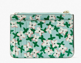 Kate Spade Laurel Way Bitsy Card Case Coin Purse Key Ring Wallet Green F... - $49.49
