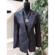 LOFT Blazer Jacket Womens Size 8 Black Long Sleeve Single Breasted Notch Lapel - £45.86 GBP