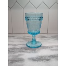 LG Wright Wildflower Blue Water Goblet, 6&quot; Glass Goblet, Drinkware, Shab... - $19.80
