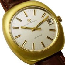 GIRARD-PERREGAUX 18K Gold Filled Large 39mm Mens Quartz Watch w/ Crocodile Band - $660.25