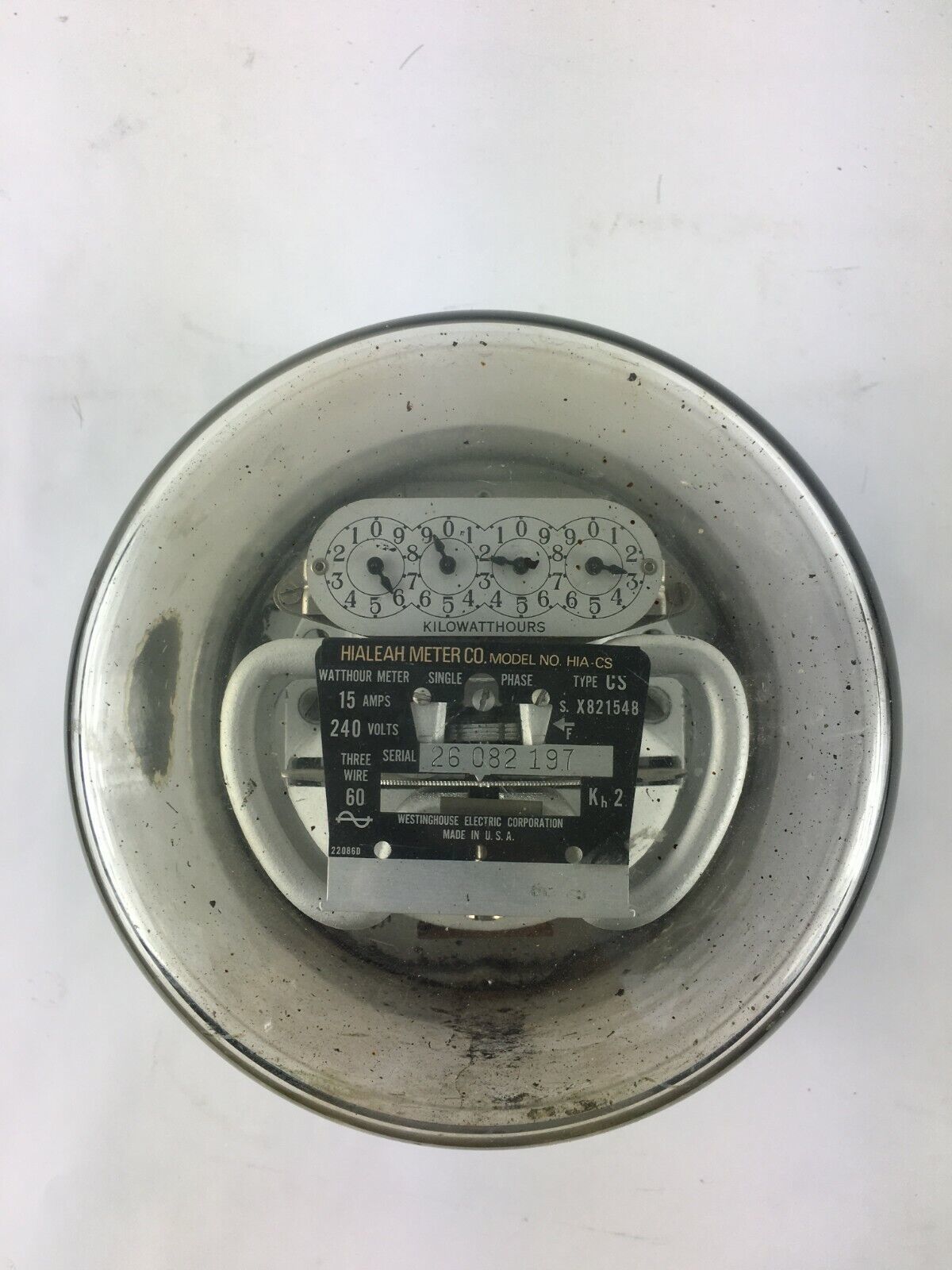 Hialeah  Kilowatt Hours HIA-CS Single-Stator Watt Hour Meter Type CS 240... - $29.99