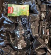 Glass tea set , Moroccan glass teapot, Moroccan tea glasses,  Moroccan mint tea - £99.55 GBP