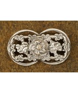 Vintage Costume Jewelry Silver Plated Brass Baroque Cloak Bar Brooch Pin - £27.36 GBP