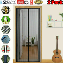2Xhands-Free Magnetic Screen Door Mesh Net Mosquito Fly Insect Bug Curtain 2Pack - £25.57 GBP
