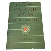 Canadian Oxford Atlas Book 1957 Oxford Press HC DJ Vintage Geography World - $43.51