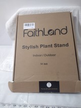 New, Faithland Mid-Century Stylish Plant Stand Indoor/Outdoor 14&quot; - £23.99 GBP