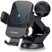 15W Rapid Wireless Car Charger Mount, Automatic Clamping,Adjustable Phon... - £14.69 GBP