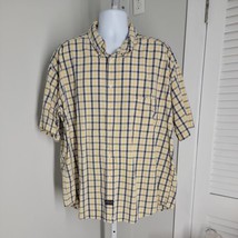 Woods &amp; Gray Button Up Collared Shirt ~ Sz XXL ~ Yellow ~ Short Sleeve - £16.23 GBP