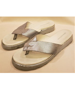 Donald Pliner Thong Sandals Size-10M Silver Leather - £24.01 GBP