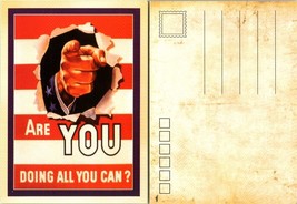 American Reprint Are You Doing All You Can Uncle Sam Patriotic Postcard - £7.63 GBP