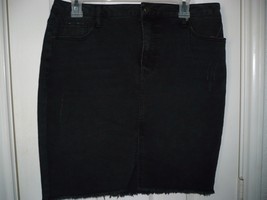 Faded Glory Women&#39;s Pencil Skirt Destructed Black Soot Size 10 NEW - $19.34