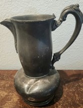 Antique Vintage Silver Coffee Pot Teapot Creamer Water Pitcher Missing Lid - $24.65
