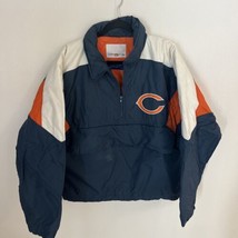 Vtg Chicago Bears Pro Line Blue Pullover Quarter Zip Coat Large - £29.32 GBP