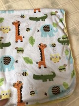 Circo Safari Jungle Zoo Animals Baby Blanket Yellow Sherpa Giraffe Eleph... - £25.84 GBP